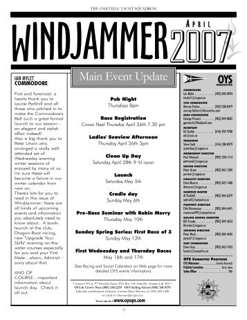 Windjammer April 07.qxp - Oakville Yacht Squadron