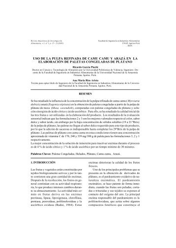 uso de la pulpa refinada de camu camu y arazÃ¡ en la elaboraciÃ³n ...