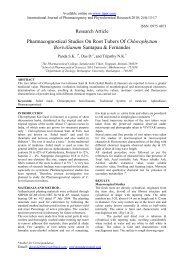 pharmacognostical studies on root tubers of chlorophytum ...