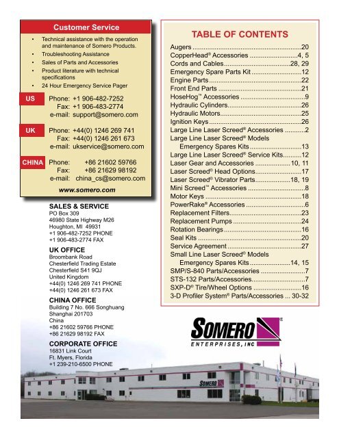 2013 Somero Parts & Accessories Catalog - Somero Enterprises