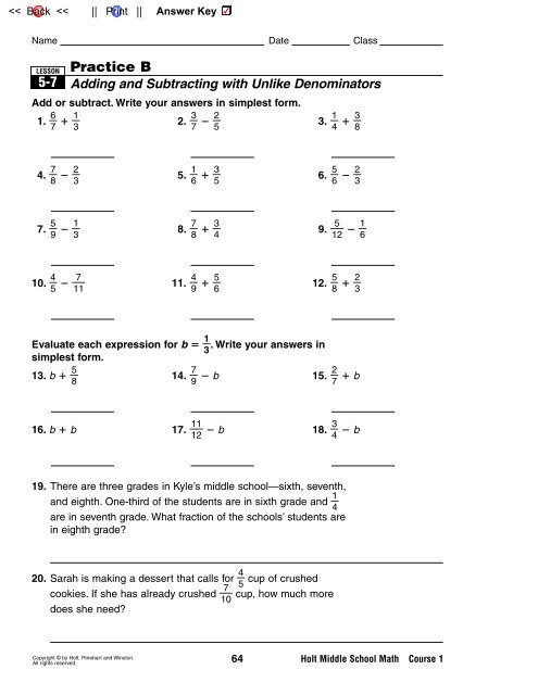 Practice B 5-7