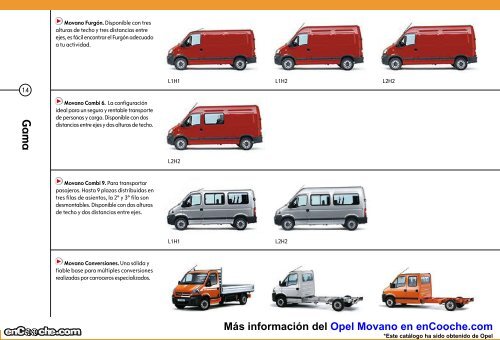 CatÃ¡logo Opel Movano - enCooche.com