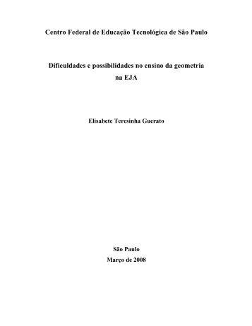 Dificuldades e possibilidades no ensino da geometria na ... - UTFPR