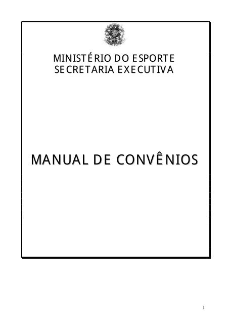MANUAL DE CONVÃNIOS - MinistÃ©rio do Esporte