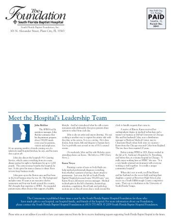 Meet the Hospital's Leadership Team PAID - St.Joseph's Hospital