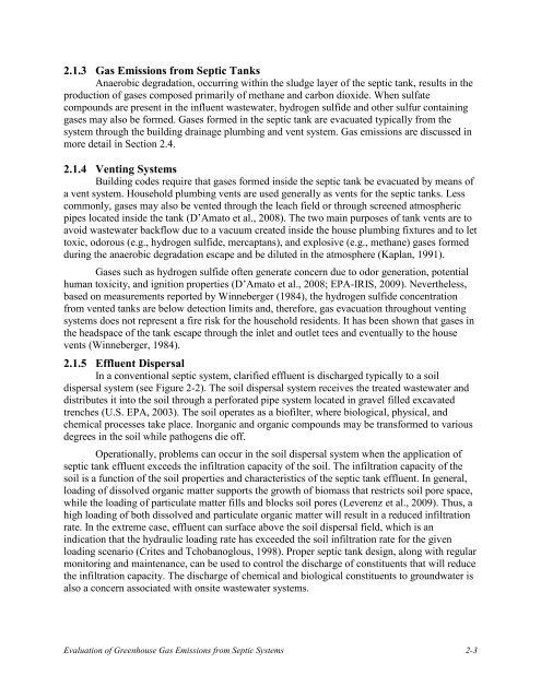 Evaluation of Greenhouse Gas Emissions from Septic ... - Geoflow