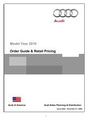 AUDI ORDER GUIDE MODEL YEAR 2010- USA (Invoice) - I Am Audi