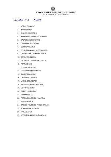 SCIENTIFICO STATALE âA - Liceo scientifico Albert Einstein