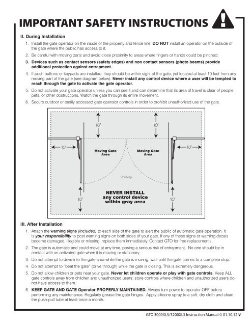 Installation Manual - GTO/Pro