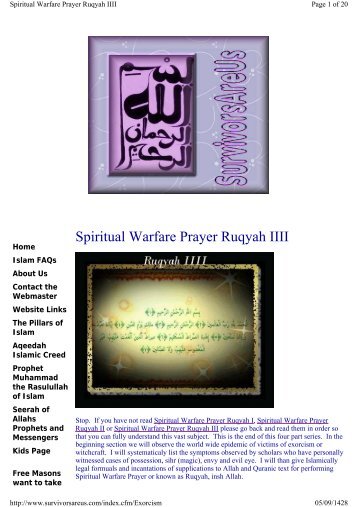 Spiritual Warfare Prayer Ruqyah IIII