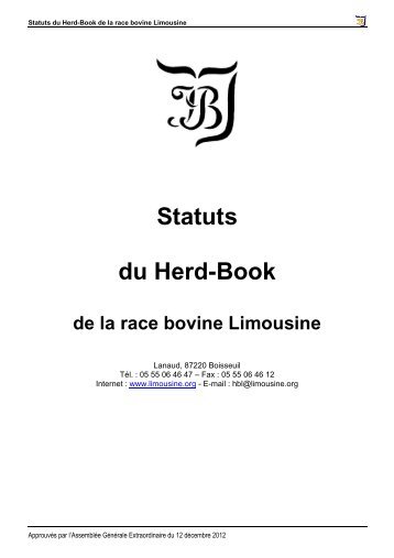STATUTS DU HERD-BOOK DE LA - Limousine.org
