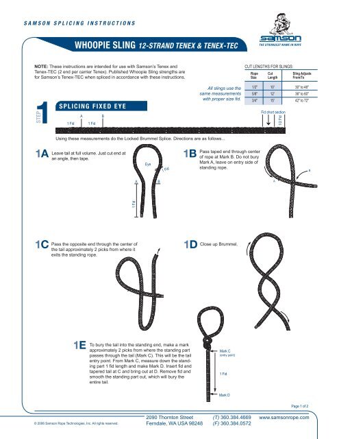 WHOOPIE SLING 12-strand tenex & tenex-tec - L-36 Fleet