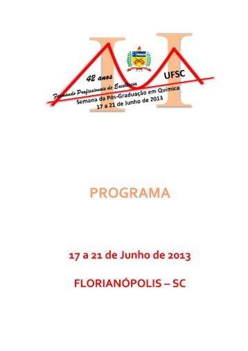Programa - Universidade Federal de Santa Catarina - UFSC