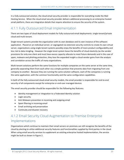 Email Security Implementation Guidance - Cloud Security Alliance