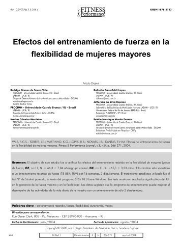 Efectos del entrenamiento de fuerza en la flexibilidad de mujeres ...