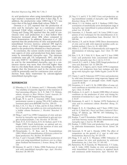 Continuous Production of Citric Acid from Dairy Wastewater Using ...