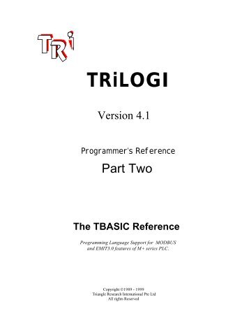 TBASIC Reference Manaul - Triangle Research International