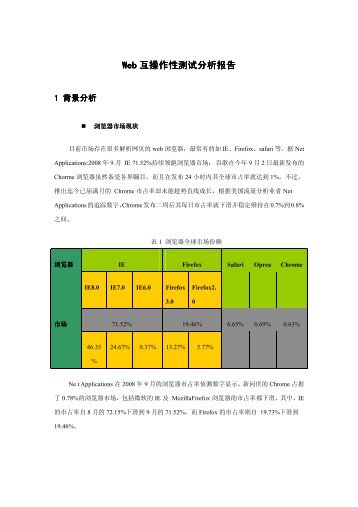 Web 互操作性测试分析报告