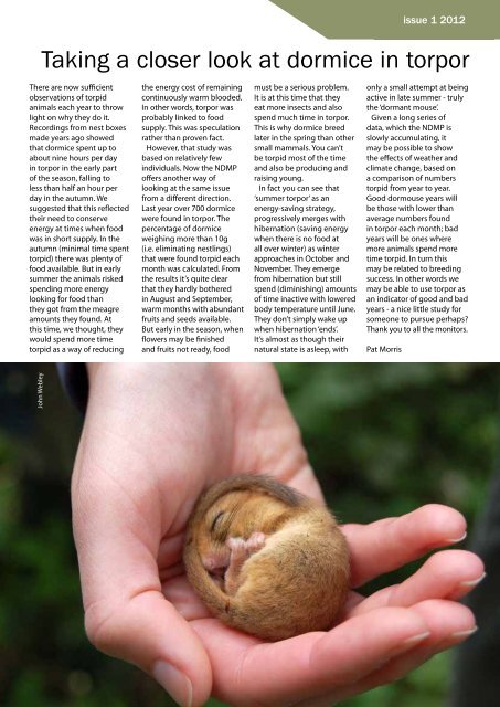 The Dormouse Monitor vol 1 2012 - People's Trust for Endangered ...