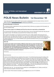 POLIS News Bulletin 1st December - School of Politics International ...