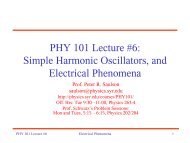 PHY 101 Lecture #6: Electrical Phenomena - Physics