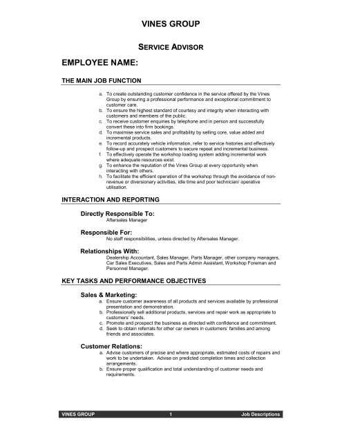 F b Manager Job Description