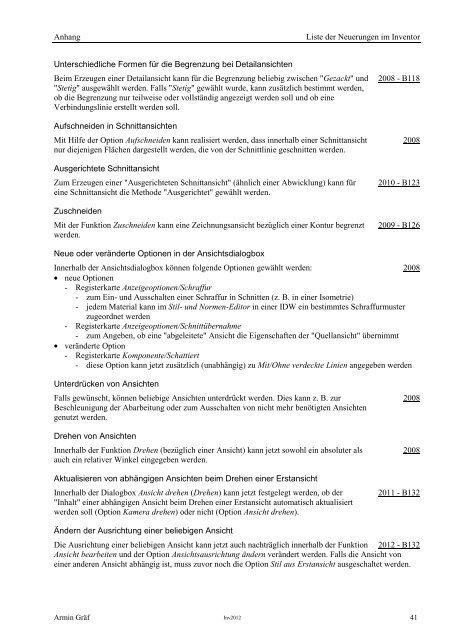 Liste der Neuerungen - Armin-graef.de