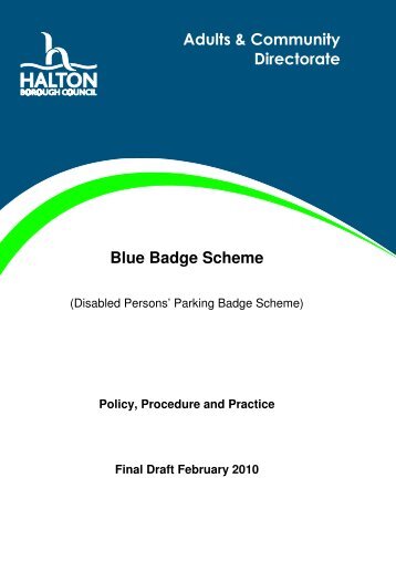 Blue Badge Policy Procedure Practice.doc , item 110. PDF 527 KB