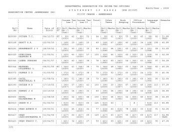 statement of marks - Income Tax Department