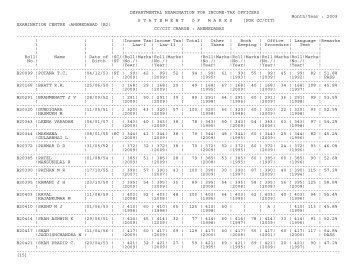 statement of marks - Income Tax Department