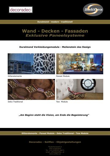 Wand - Decken - Fassaden Exklusive Paneelsysteme