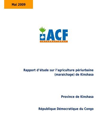 (maraichage) de Kinshasa Province de Kinshasa - Action Against ...