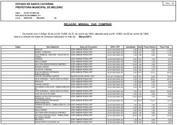 estado de santa catarina prefeitura municipal de meleiro relaÃ§Ã£o ...