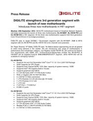 Press Release DIGILITE strengthens 3rd generation ... - Digisol.com