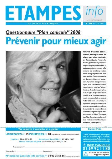 Questionnaire “Plan canicule” 2008