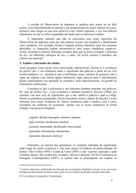 Polissemia e produtividade lexical do prefixo des-: as ... - Celsul.org.br