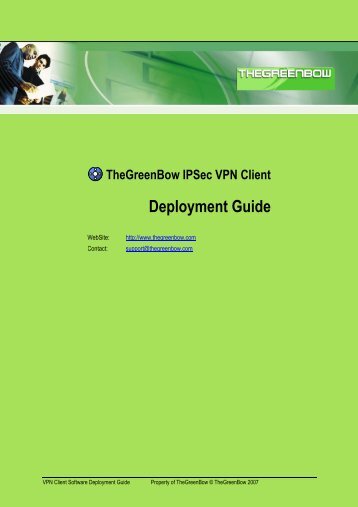 Deployment Guide - TheGreenBow