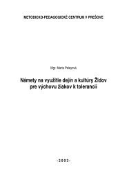 NÃ¡mety na vyuÅ¾itie dejÃ­n a kultÃºry Å½idov pre vÃ½chovu Å¾iakov ... - Infovek