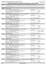 Relação de Atividades de Extensão e Participantes ... - Unioeste