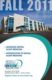 COURSES - The American Academy of Dental Sleep Medicine