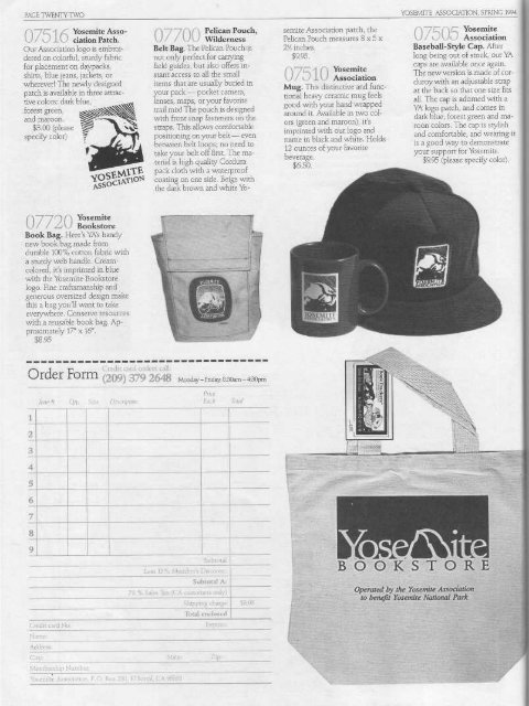 A Journal for Spring 1994 Members of the Volume ... - Yosemite Online