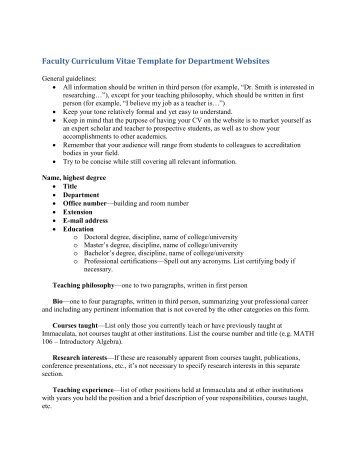 coe ncate faculty vitae format vitae template link http