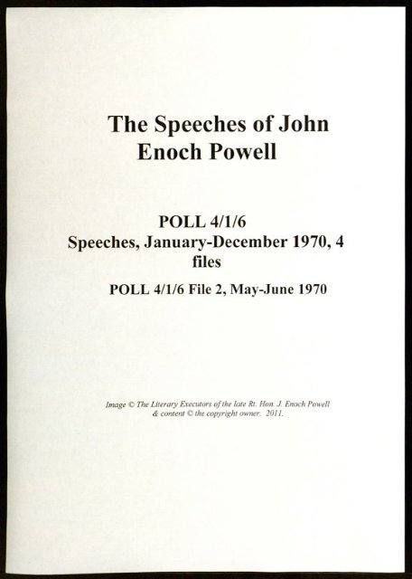 The Speeches of John Enoch Powell