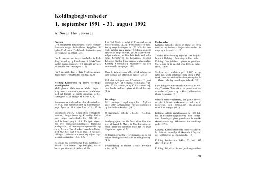 Koldingbegivenheder 1. september 1991 - 31. august 1992