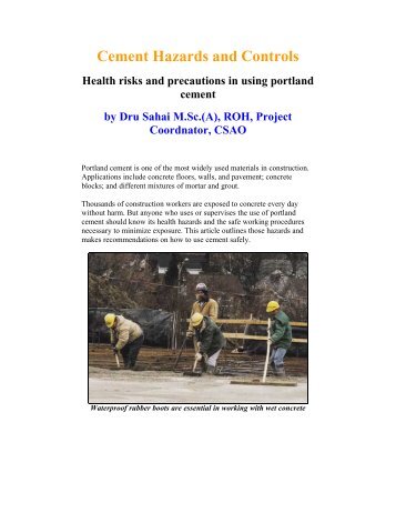 Cement Hazards and Controls