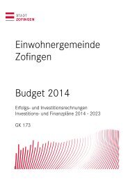 Einwohnergemeinde Zofingen Budget 2014