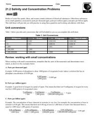 21.2 Salinity and Concentration Problems - CPO Science