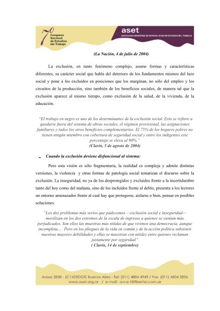 7Âº CONGRESO NACIONAL DE ESTUDIOS DEL TRABAJO ... - ASET