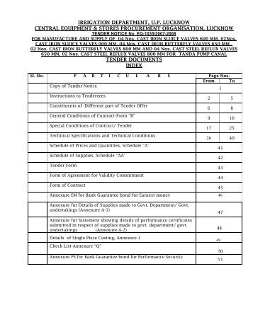 Tender Document for Tender Notice No. EQ-1035/07-08 for Central ...