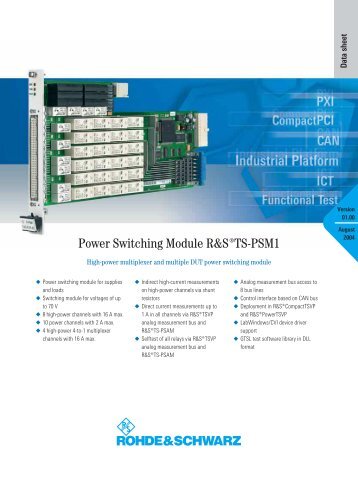 Power Switching Module R&S TS-PSM1 - Rohde & Schwarz